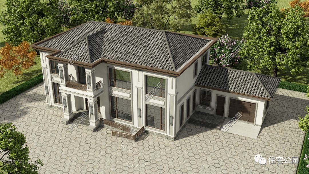 23×11米带土灶的二层新中式别墅,主副房搭配更实用