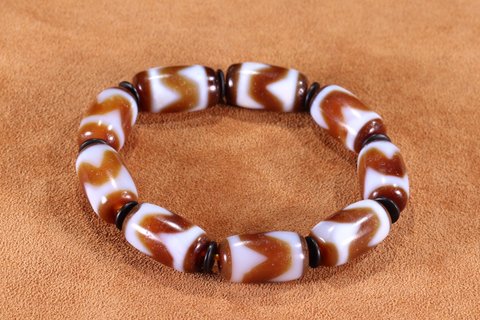 天珠|【藏传精品至纯虎牙天珠 手串】