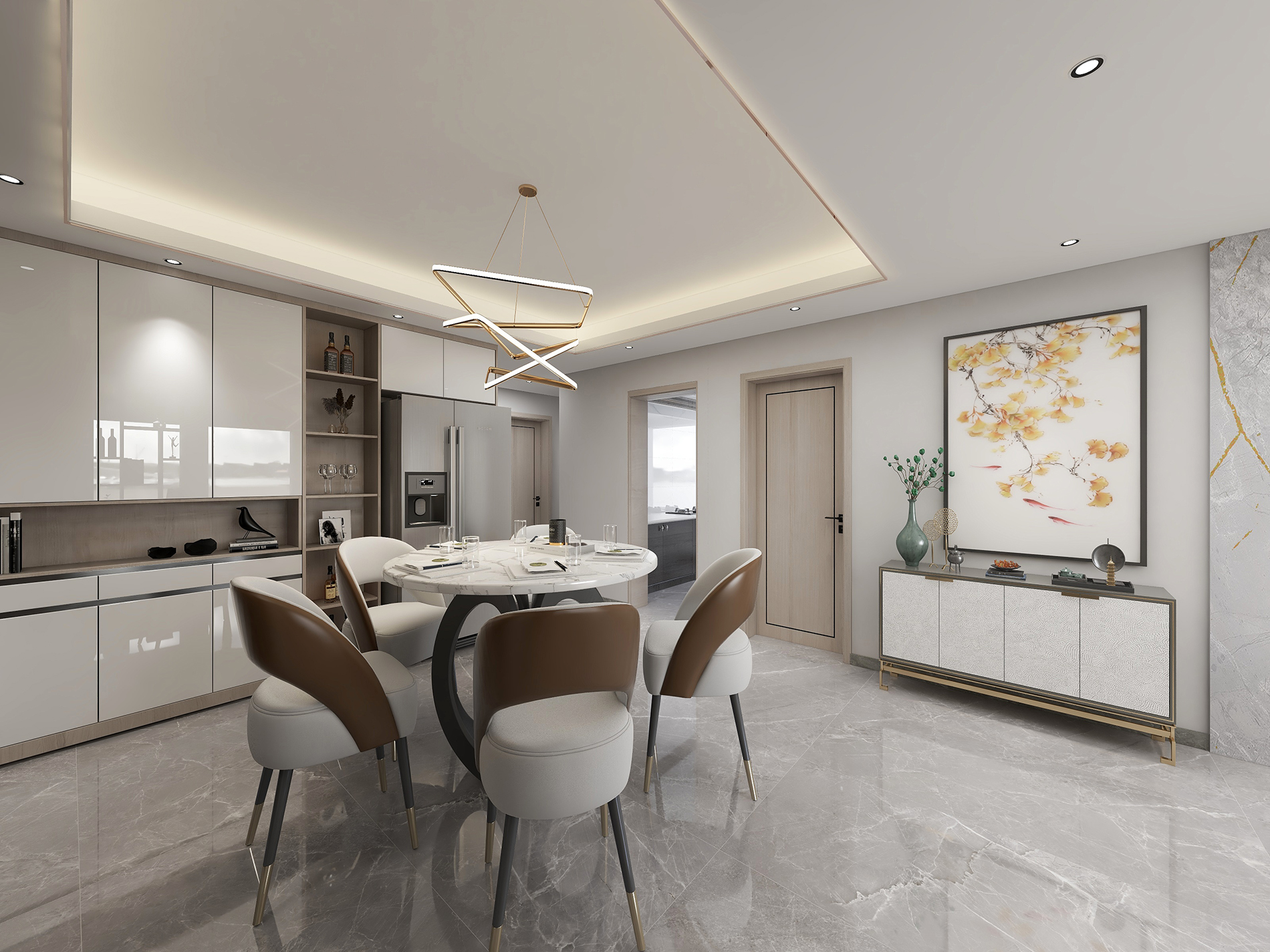 【鲁班装饰】金泰国际136m2现代轻奢风格 优雅的空间