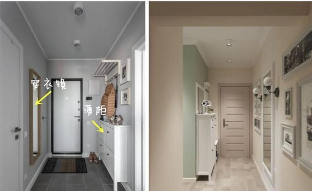 遇到长廊型玄关,怎么利用两侧墙面?4个样板可供参考,不浪费1