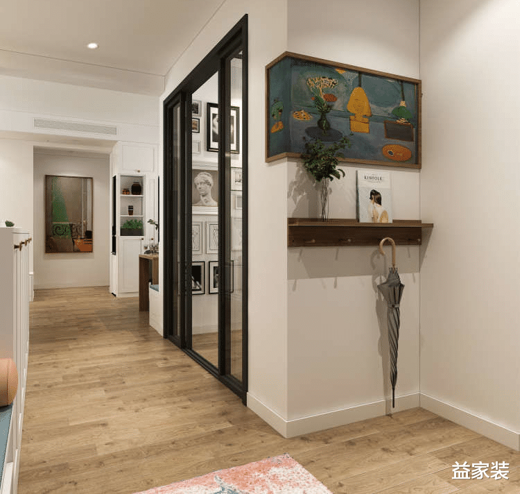 79平的三口之家，入户就是玄关衣帽间，独特的设计更舒适