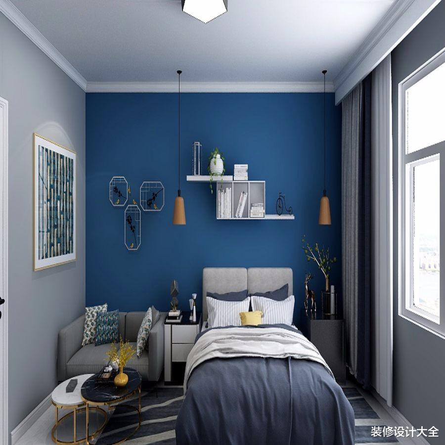 50㎡小户型设计！蓝色增加现代感，线条更具时尚感！