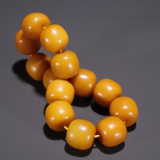 |旧藏·和田黄玉筒珠手串