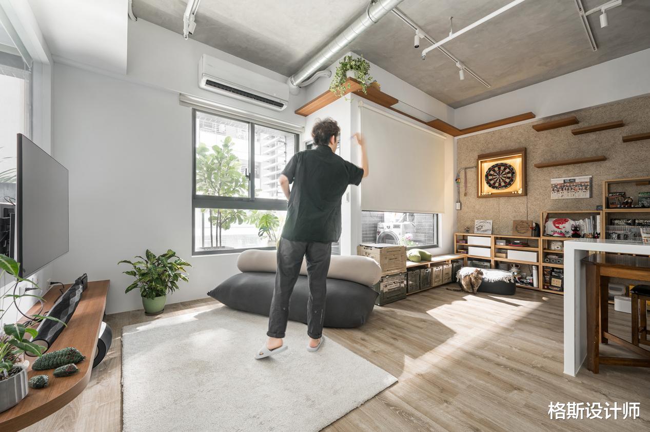 90后男孩晒出55㎡小家,休闲简约的工业风,清新又治愈