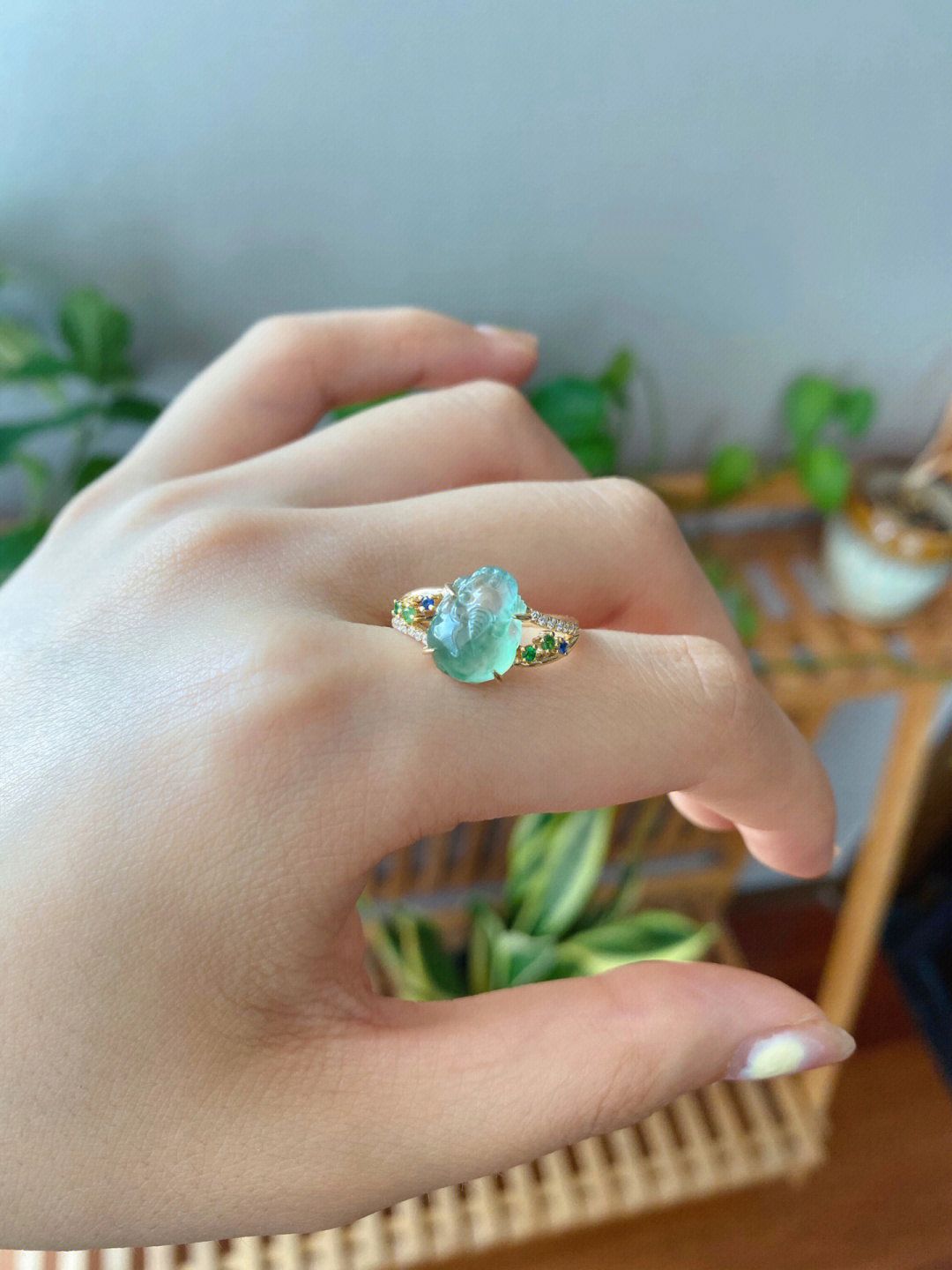 翡翠|民族风格设计款翡翠貔貅戒指~