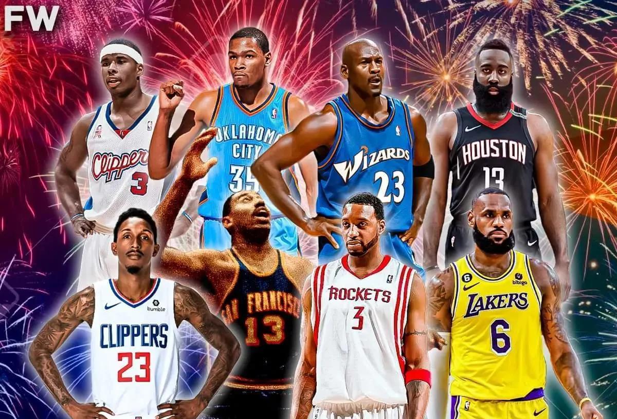 美媒列出NBA新年前夕比赛中单场得分最高的十次，詹姆斯独占一份