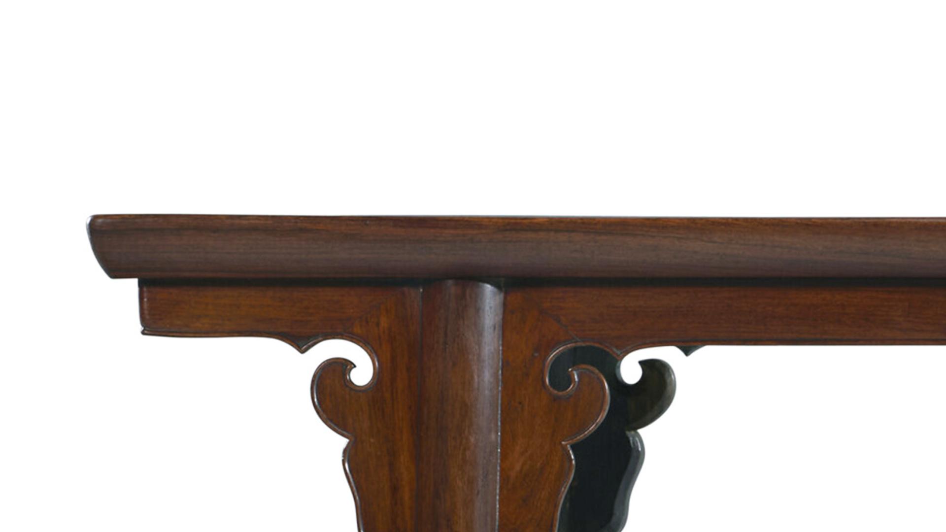 |一场三张黄花梨条案，牙头背面构造是关键（下）