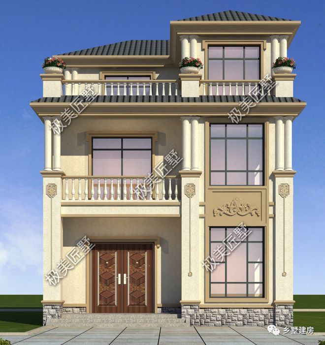 一侧无法开窗，这款两开间的简欧风真不错，不信来看看