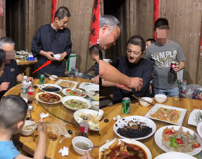 李亚鹏|李亚鹏乡下吃酒席太豪迈，大碗喝拉罐啤酒，胸前打湿掉一大片