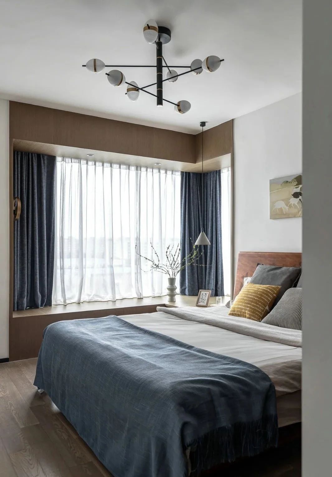 132m2现代新中式风,时尚简洁气质融入传统元素,越发优雅、文艺