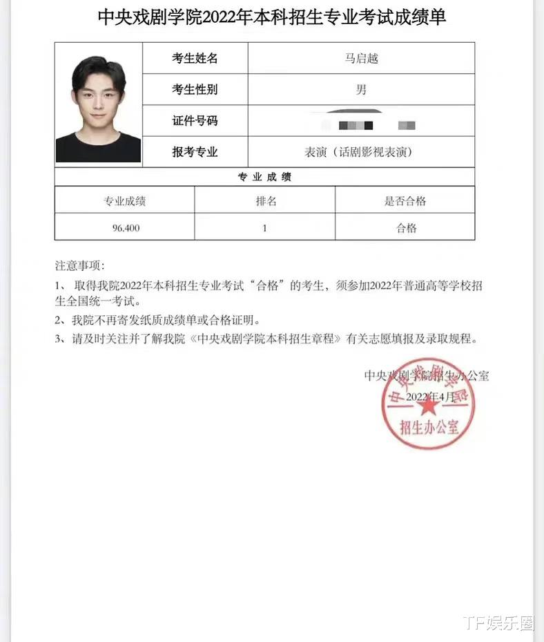 李嘉欣|中戏艺考成绩已出，第一名演过《觉醒年代》，时团3人有望成同学