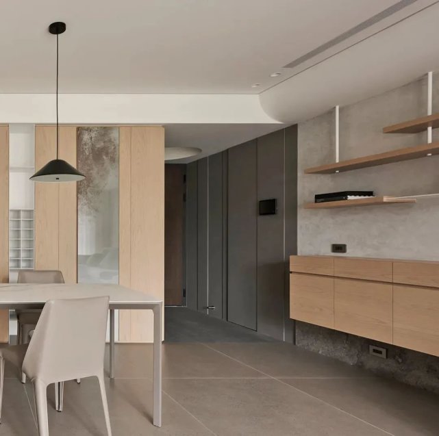 116㎡现代三居室，拆掉次卧，半隔断电视墙隔出一个大书房