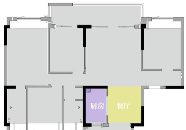 餐厅、厨房都好小,一不做二不休,合并到一起算了!果然方便不少