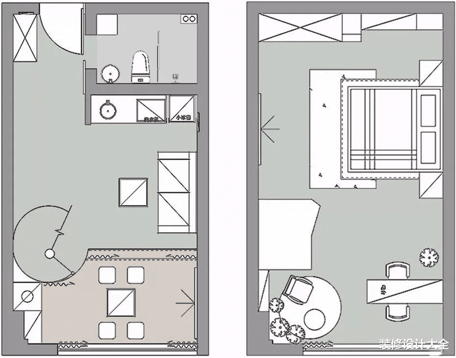 32㎡复式单身公寓,优雅大方,还有一点小轻奢,铁艺楼梯太漂亮了!