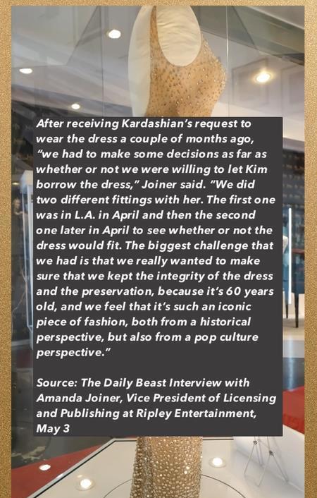 金·卡戴珊|梦露的礼服果然被卡戴珊撑坏了！布料扯坏、珠子脱落，网友：等着赔钱吧