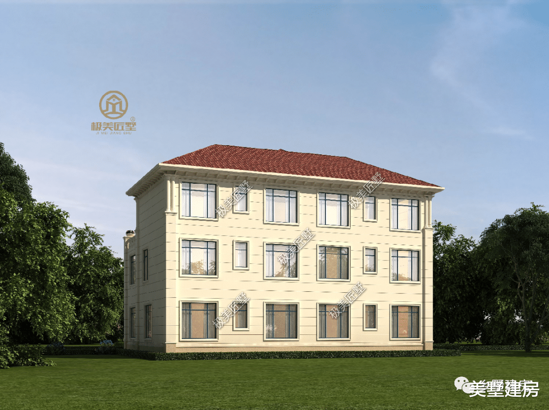 大气对称的简欧式双拼,村里建一栋,生活没烦恼