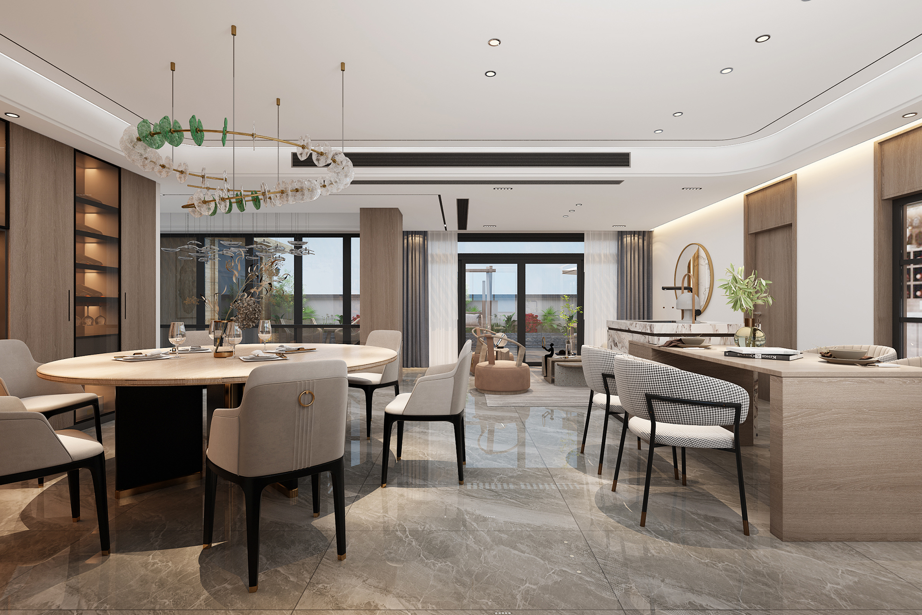 【鲁班装饰】泸西自建房200m2新中式风格 传统与时尚并存