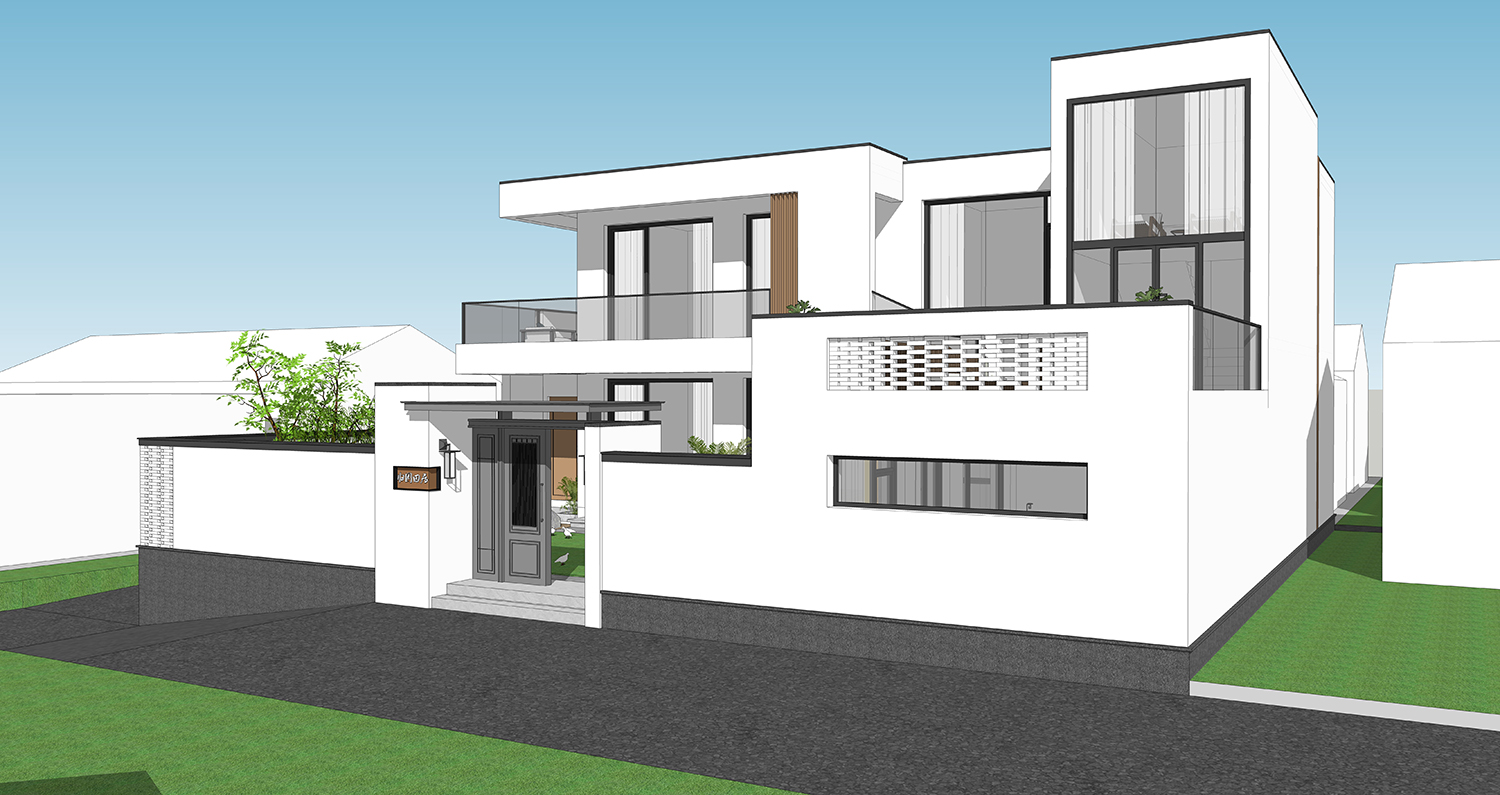乡住免费图纸 土建造价参考43.6万,北京平谷二层现代风格别墅