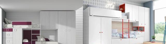 传统上下铺已经淘汰,如今流行错位式设计,互不打扰实现双柜收纳