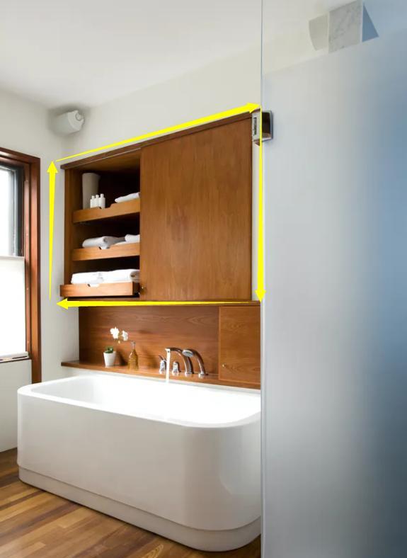 装浴缸,我真心建议:靠墙装一组收纳柜,卫生间储物也能翻一番