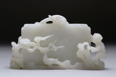 和田玉籽料|舊藏和田玉籽料“喜上眉梢 屏风”