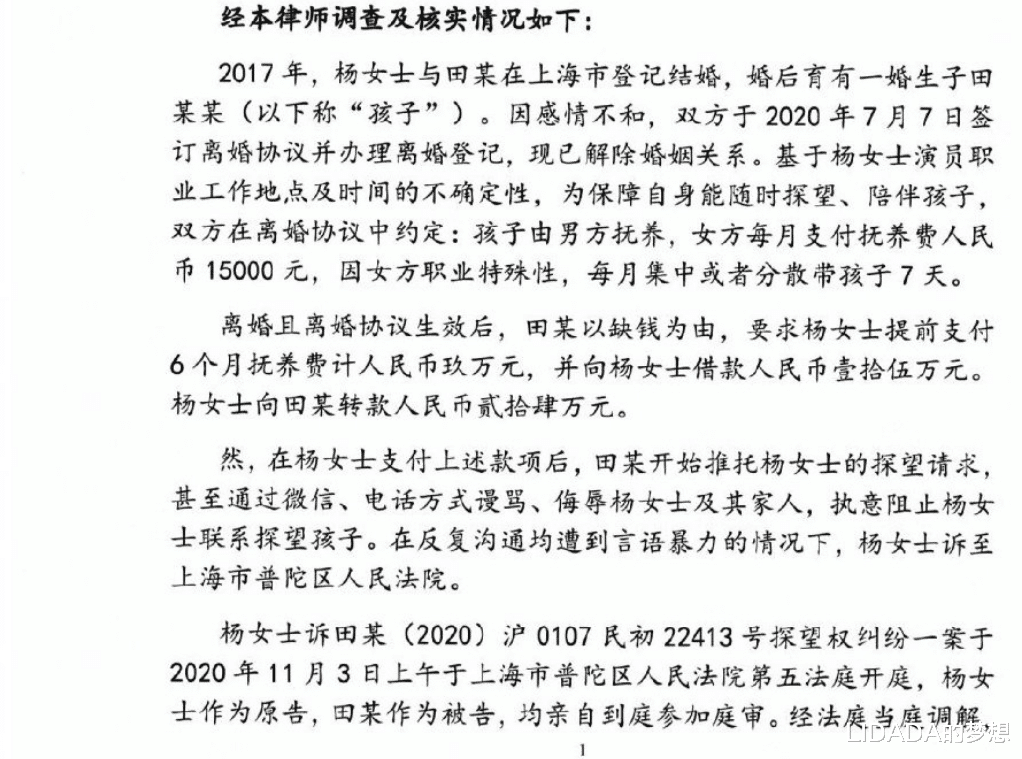 杨明娜|杨明娜：41岁结婚生子，44岁与演员田亮对簿公堂离婚，如今怎样了