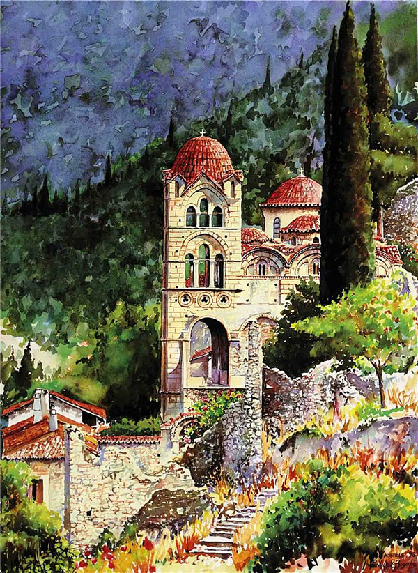 乌兰|梦幻爱琴海 水彩画中的唯美希腊