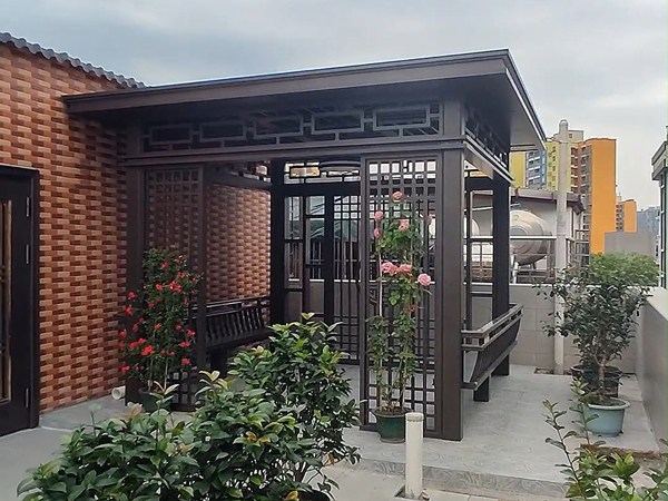 花园杂乱无章,设计中追加了新中式凉亭,现在变好看多了!