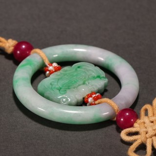 翡翠|回流 翡翠双龙捧寿挂佩