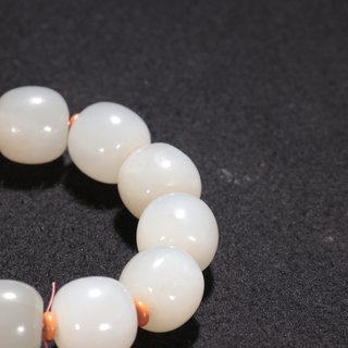 和田玉籽料|旧藏-和田玉籽料桶珠手串