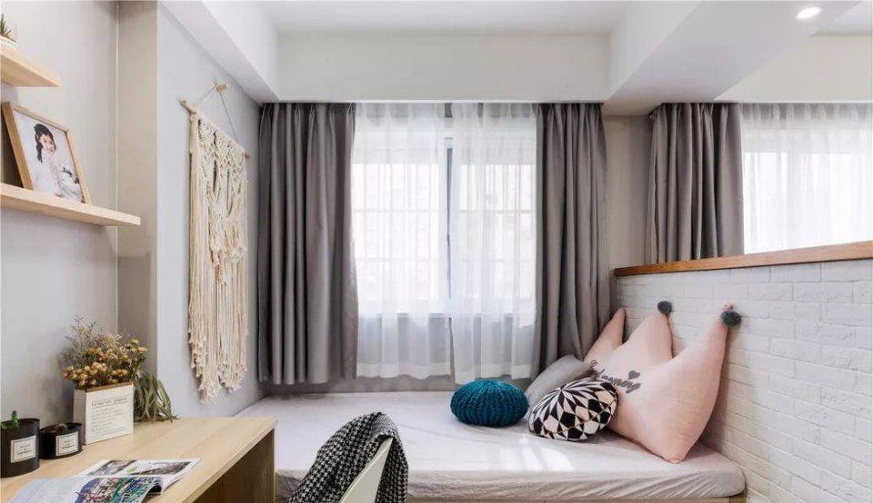 112㎡清新北欧风,客厅砌个半墙隔出一间书房,2居变3居真实用