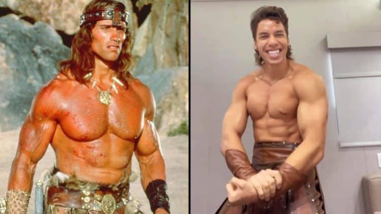 阿诺德·施瓦辛格|约瑟夫·巴纳：重现野蛮人柯南和大力神造型，向父亲施瓦辛格致敬