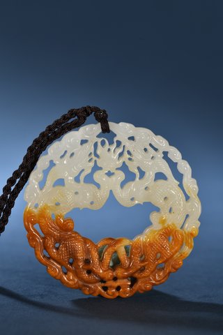 和田玉籽料|和田玉籽料双龙戏珠璧