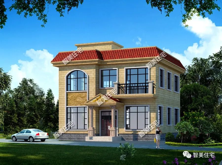 别墅|两层的房子做平顶不好看?这款户型就不错,关键是造价比较低