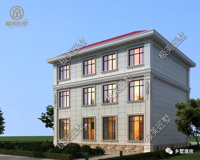 13.68X11.96米豪华大气的欧式别墅,华贵洋气,建出来村里人人夸