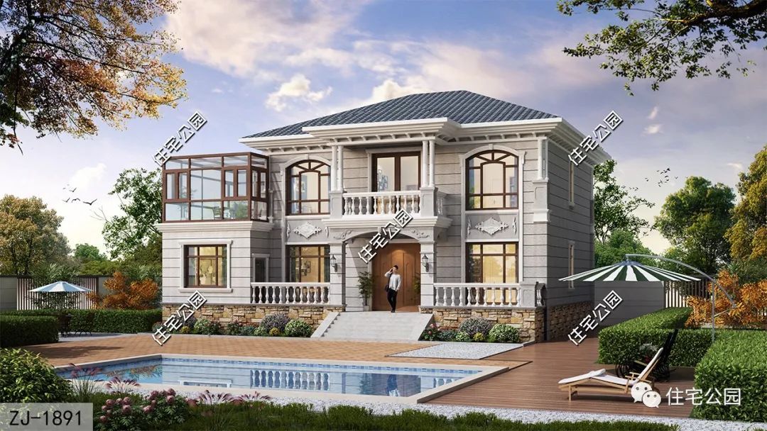 15×11米二层欧式别墅，有阳光房才能更好享受生活