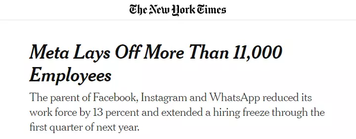 合作协议|硅谷寒冬!Meta疯狂裁员11, 000人,毕业生该怎么办?