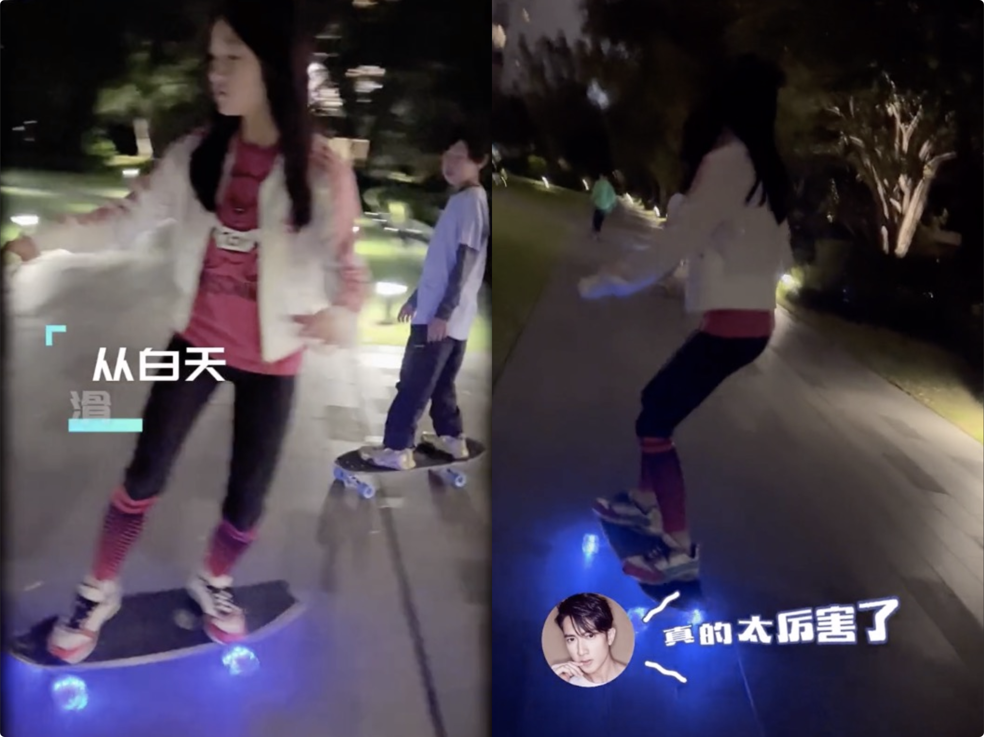 吴尊|吴尊晒女儿第一次玩滑板赞不绝口,刘畊宏儿子与Jasper同框竞技