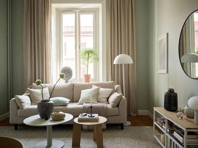 46㎡小户型的家，清新绿色和家居适配度太高了，雅致高级百看不厌