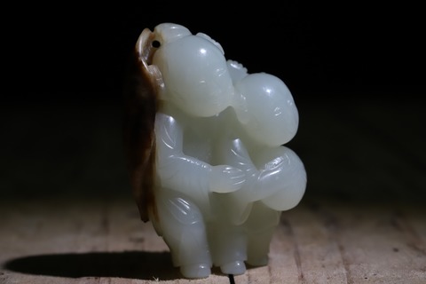 翡翠|和田玉籽料“秋葵皮 和合二仙”