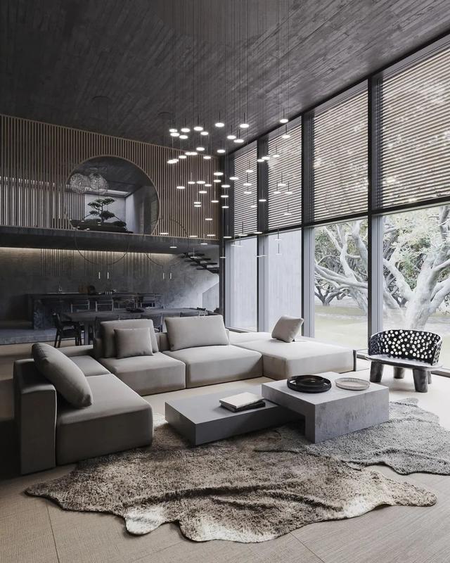 180㎡极简高级灰，青砖、鹅卵石与假山，返璞归真的设计感