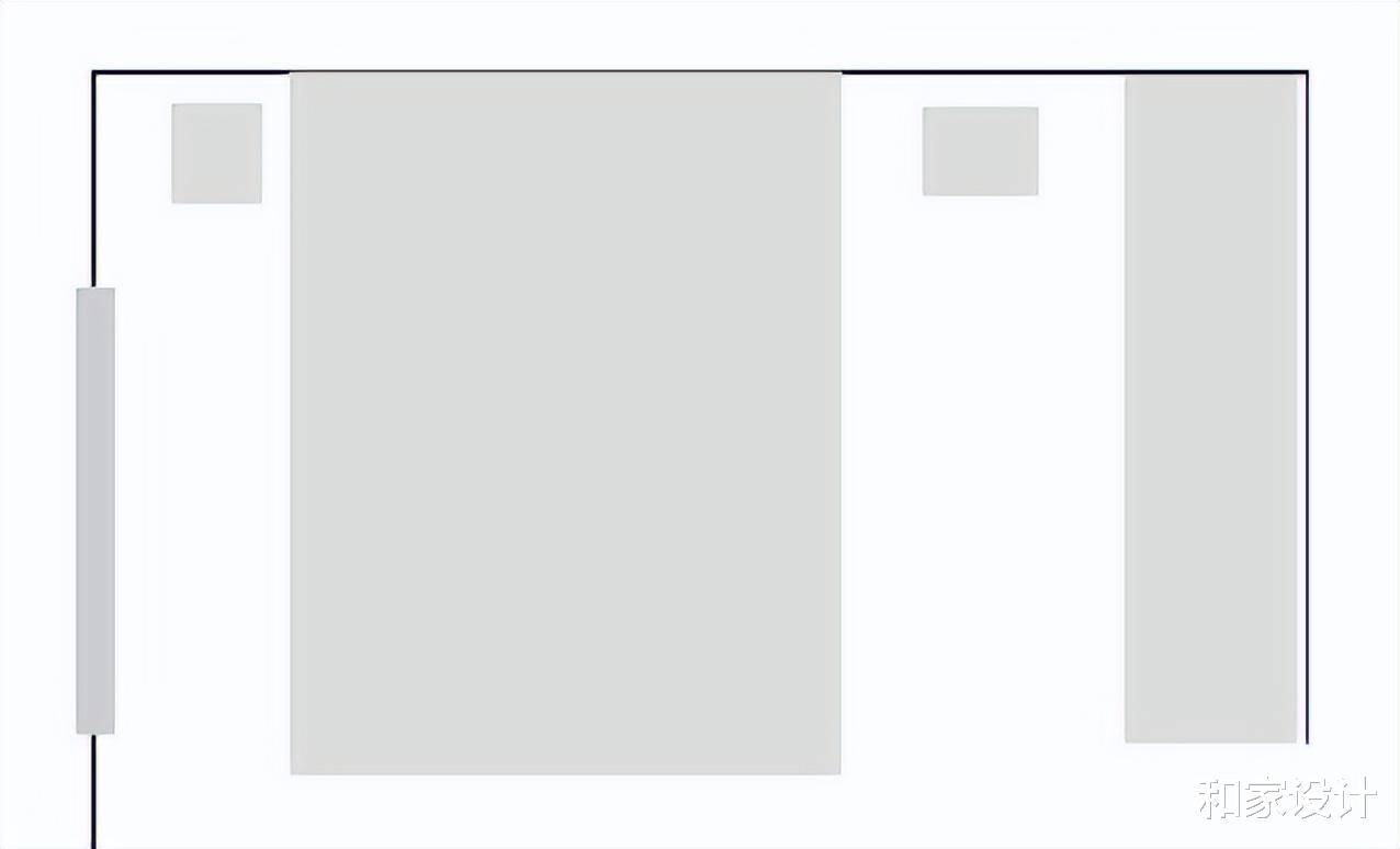 改变卧室传统布局,移动一下床的位置,实现多功能储物空间