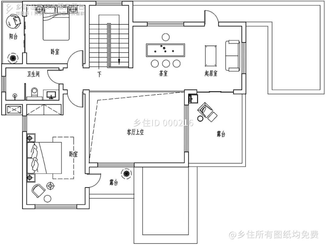 土建造价参考50.3万,面宽17.1m×进深11.7m 二层新中式风格别墅