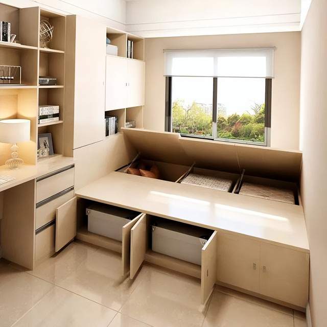 不是房间小，是你没装好，一间房睡觉、收纳、书桌都有，还嫌小？