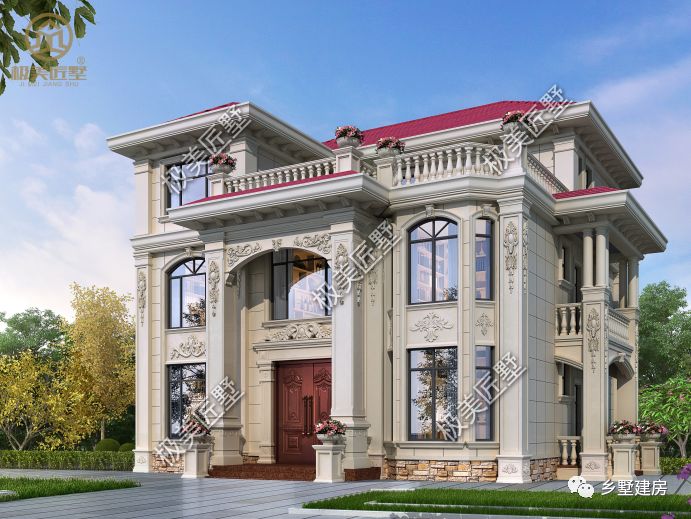 13.68X11.96米豪华大气的欧式别墅,华贵洋气,建出来村里人人夸