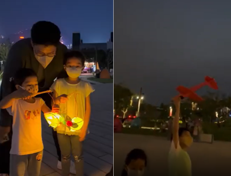 郭晶晶|郭晶晶一家五口公园赏月!女儿穿旧衣十分朴素,无保镖助理太低调