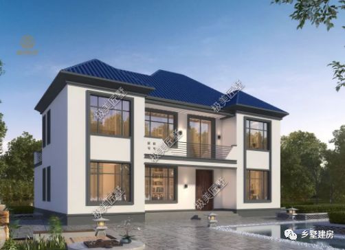 开间16米进深11米，新中式风格自建房，简约不失大气