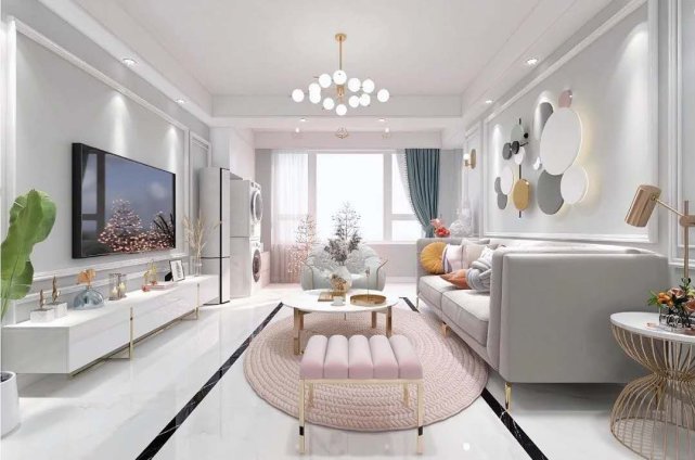 126平美式+轻奢三居室,粉粉嫩嫩很出彩