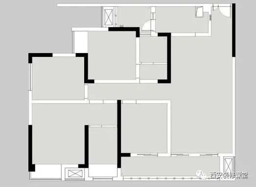 130㎡四室变三室，黑白灰简约