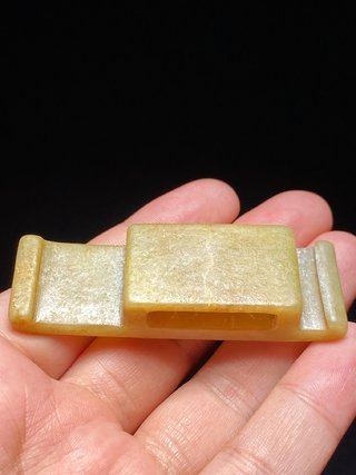 |汉 和田玉 蒲纹 剑璏 把件 挂件